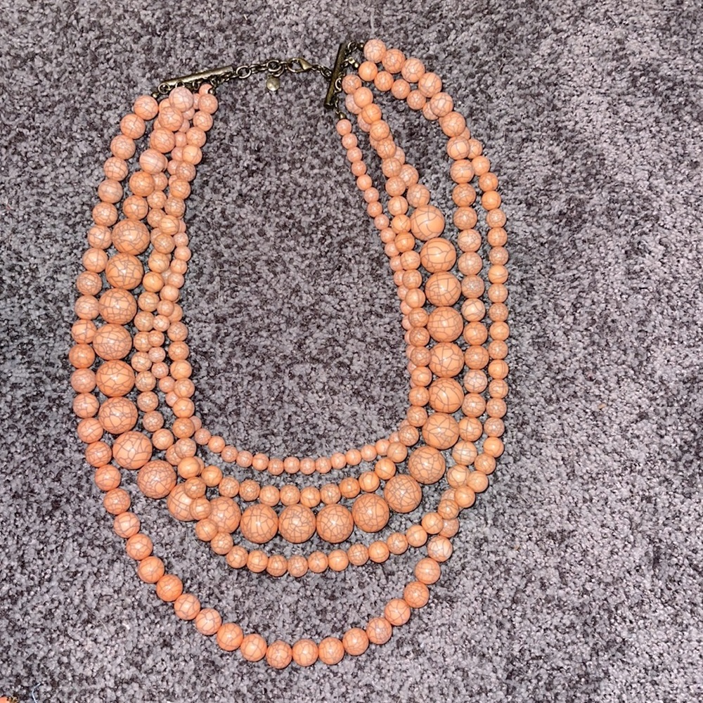 Beautiful, peach statement necklace
